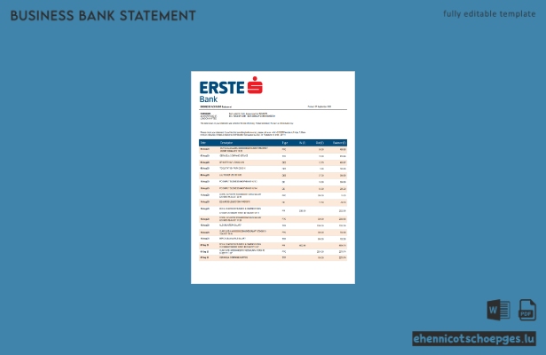 Erste Bank Firmenkontoauszug (Word- und PDF-Beispiel)